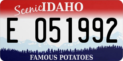 ID license plate E051992