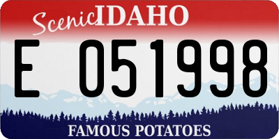 ID license plate E051998