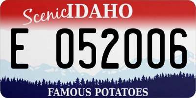 ID license plate E052006