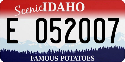 ID license plate E052007