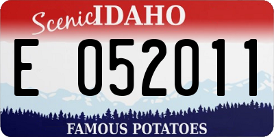 ID license plate E052011