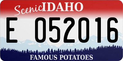 ID license plate E052016
