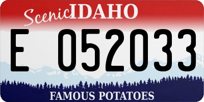 ID license plate E052033