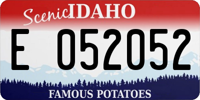 ID license plate E052052