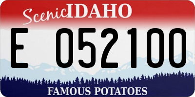ID license plate E052100