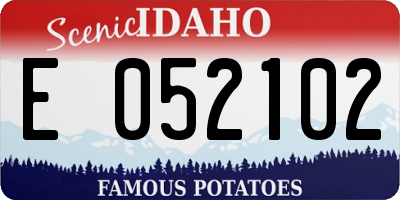 ID license plate E052102
