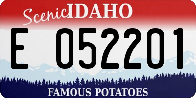 ID license plate E052201