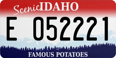 ID license plate E052221