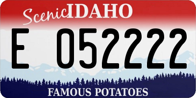 ID license plate E052222