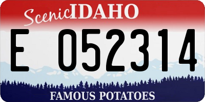 ID license plate E052314