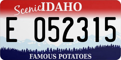 ID license plate E052315