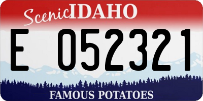 ID license plate E052321