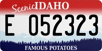 ID license plate E052323