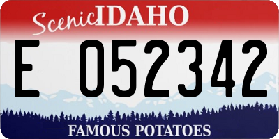 ID license plate E052342