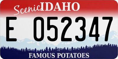 ID license plate E052347
