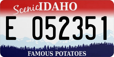 ID license plate E052351