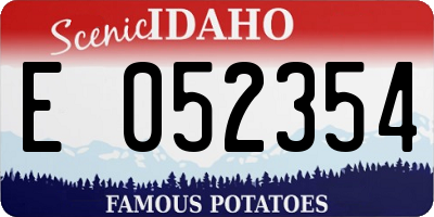 ID license plate E052354