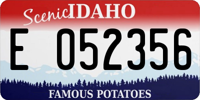 ID license plate E052356