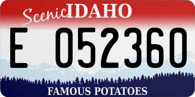 ID license plate E052360