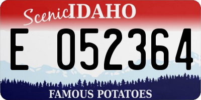 ID license plate E052364
