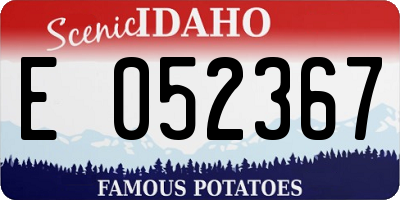 ID license plate E052367