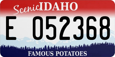 ID license plate E052368