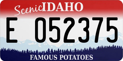 ID license plate E052375