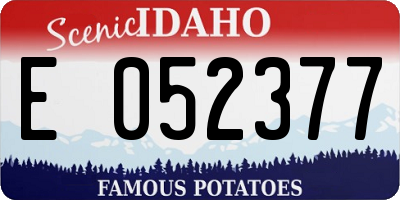 ID license plate E052377