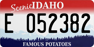 ID license plate E052382
