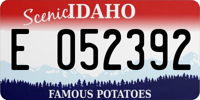 ID license plate E052392