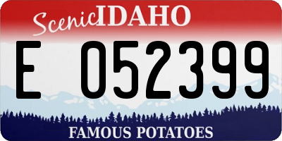 ID license plate E052399