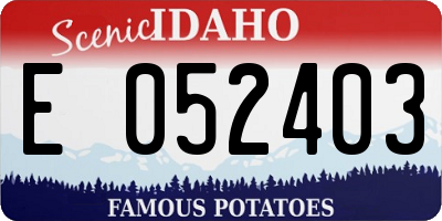 ID license plate E052403