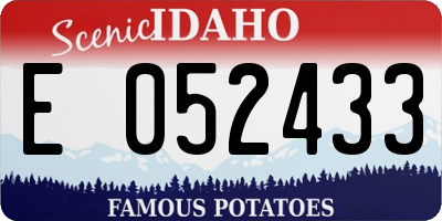 ID license plate E052433