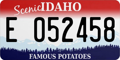 ID license plate E052458