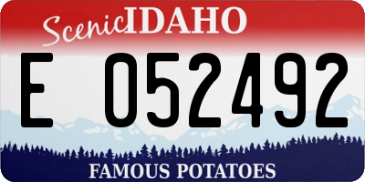 ID license plate E052492