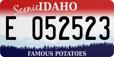 ID license plate E052523