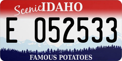 ID license plate E052533