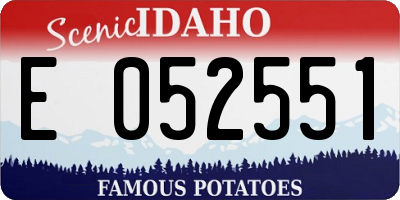 ID license plate E052551