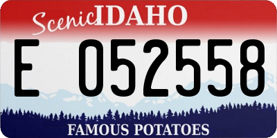 ID license plate E052558