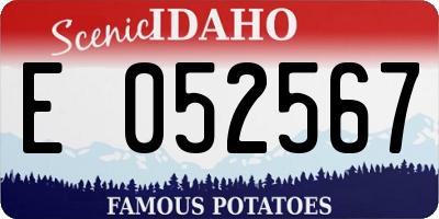ID license plate E052567