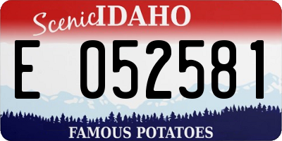 ID license plate E052581