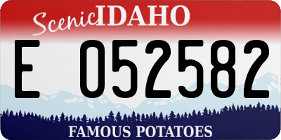 ID license plate E052582