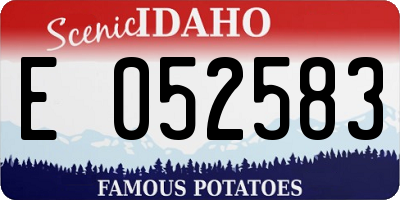 ID license plate E052583