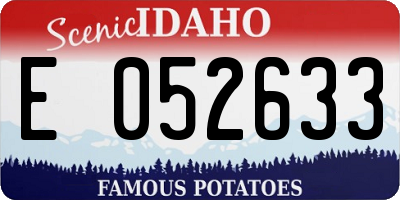 ID license plate E052633