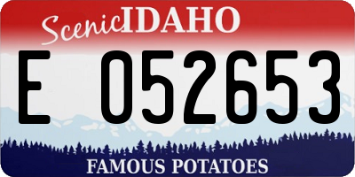 ID license plate E052653