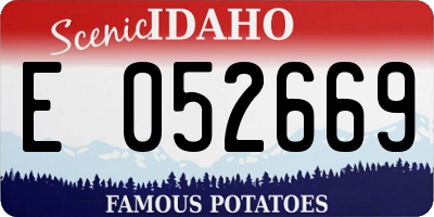 ID license plate E052669