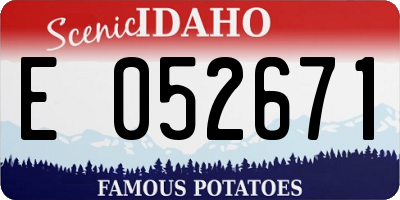 ID license plate E052671