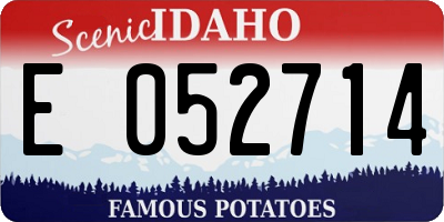 ID license plate E052714