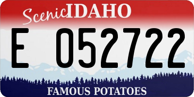 ID license plate E052722