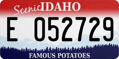 ID license plate E052729